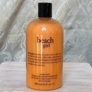 BRAND NEW Philosophy BEACH GIRL Shampoo Shower Gel Bubble Bath Wash Big 16 oz